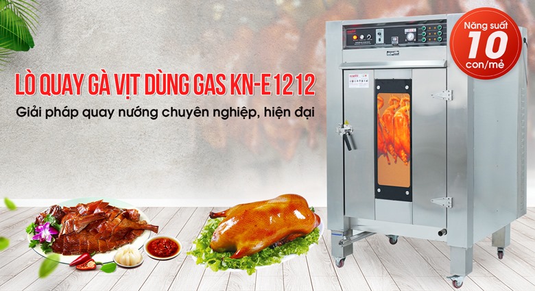 Lò quay gà vịt công nghiệp dùng gas KN-E1212