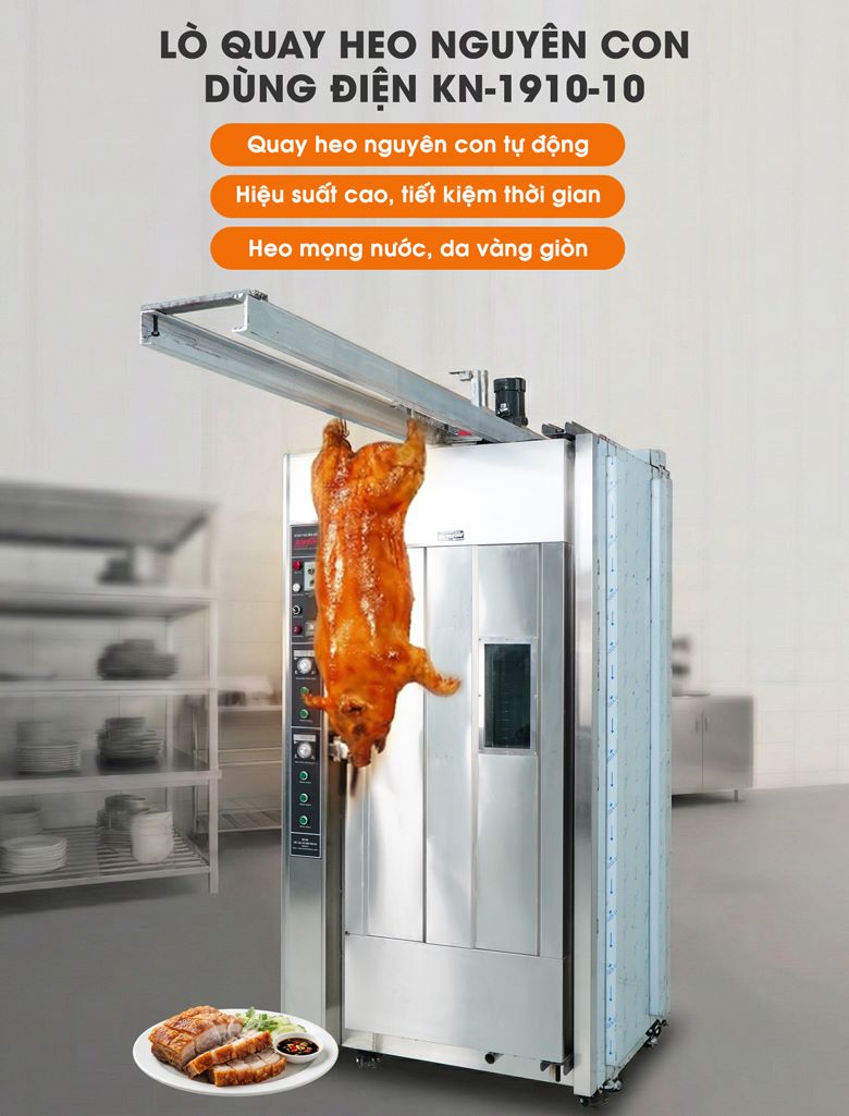 Lò quay heo nguyên con KN-1910-10 dùng điện
