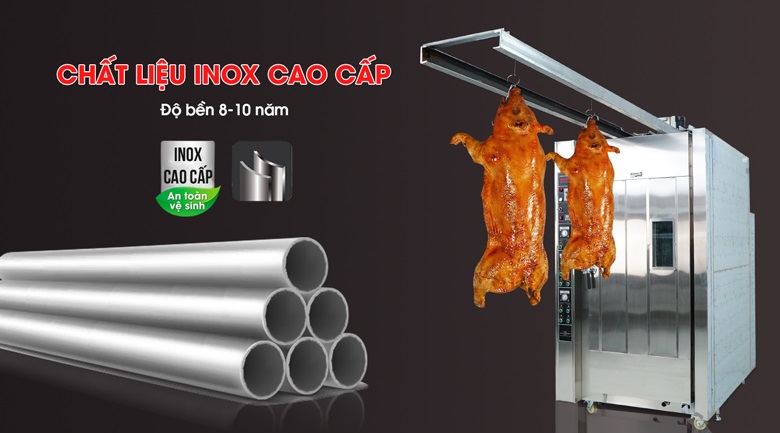 Lò được làm bằng chất liệu inox cao cấp