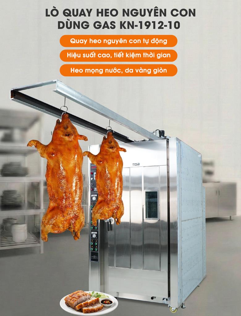 Lò quay heo nguyên con KN-1912-10 dùng gas