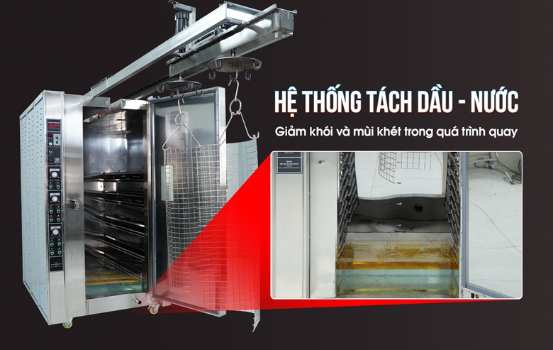 Đáy lò tích hợp hệ thống tách dầu và nước, ngăn dầu mỡ bị cháy khét 