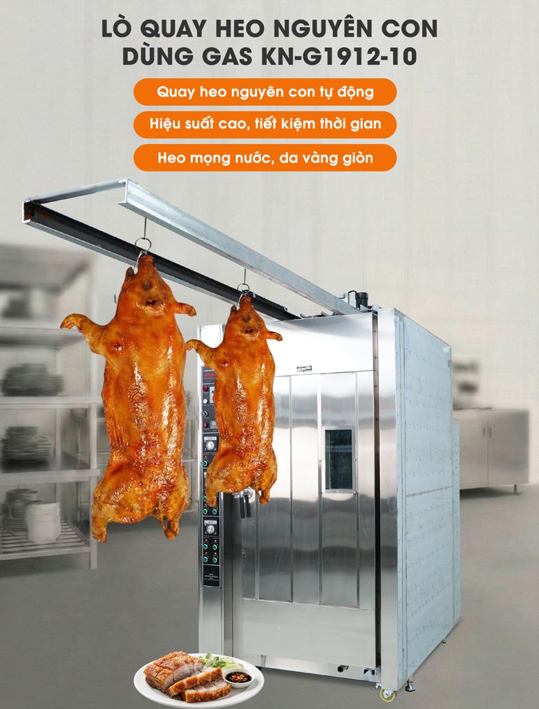 Lò quay heo nguyên con KN-G1912-10 dùng gas